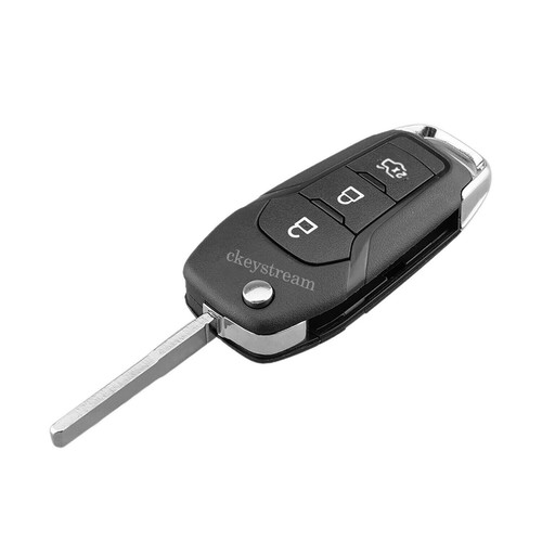 3 Button Flip Key Fob Case Blade For Ford Fiesta Mondeo MK5 2015 2016 2017 2018 - Picture 2 of 9