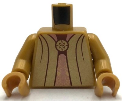 Lego New Minifigure Pearl Gold Torso Gold Robe Open with Copper Lining Part