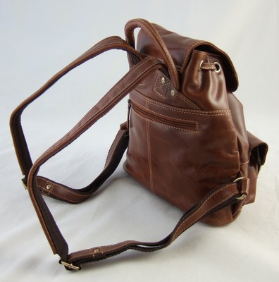 Greenburry Vintage Rucksack Aus Rindsleder | Naturbelassen | 28x34x13 Cm | Laptop-Fach & Viele Taschen