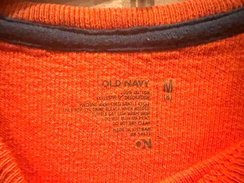 OLD NAVY SOFT KIDS SWEATER 100% COTTON ORANGE/BLUE COLOR KIDS SIZE:8 (MEDIUM) - Picture 4 of 8