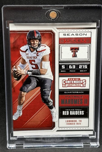 Patrick Mahomes RARE ROOKIE  TICKET INVESTMENT CARD  PANINI CHIEFS MVP MINT