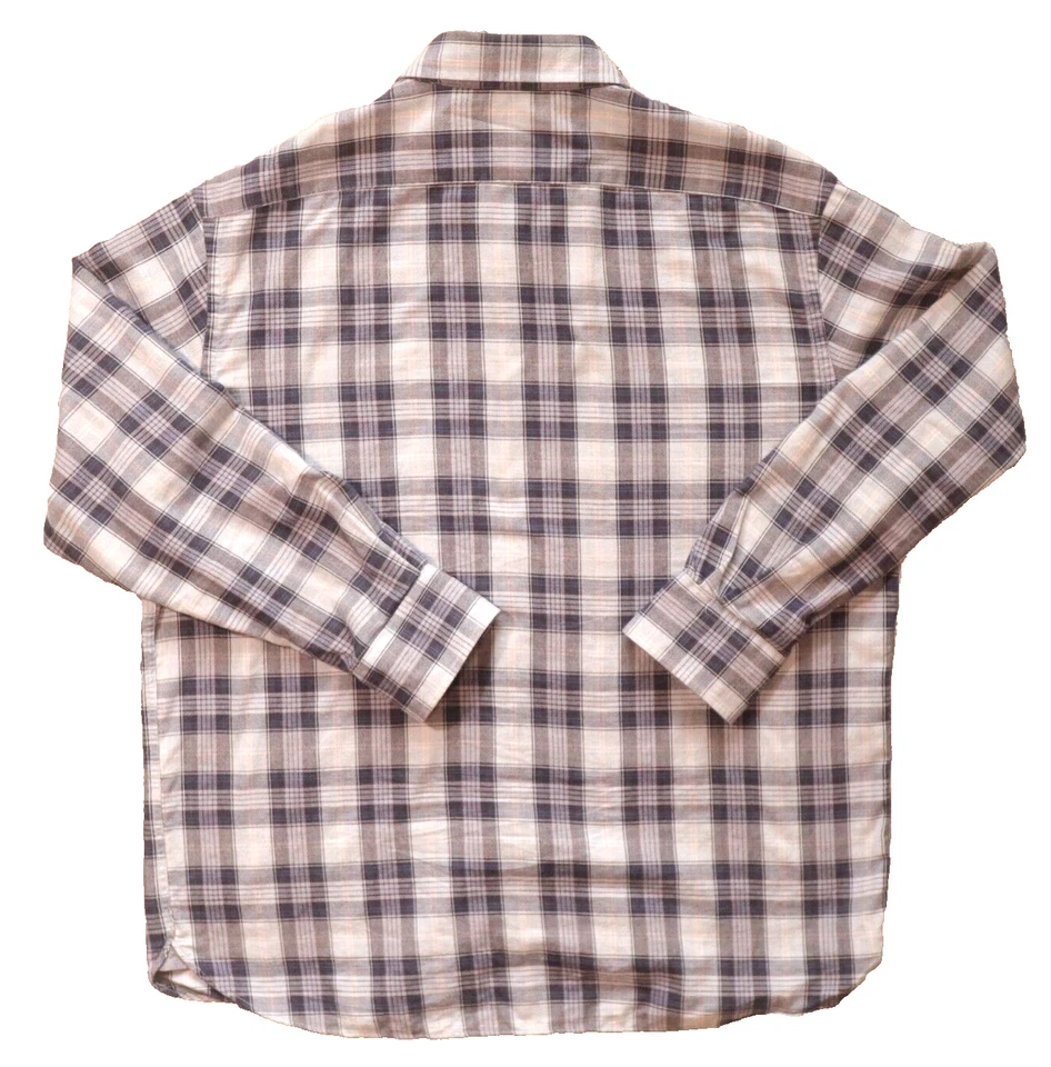 Camisa Joseph Abboud Para Hombre Grande Azul A Cuadros Manga Larga Algodón Abotonado Foto 2 de 4