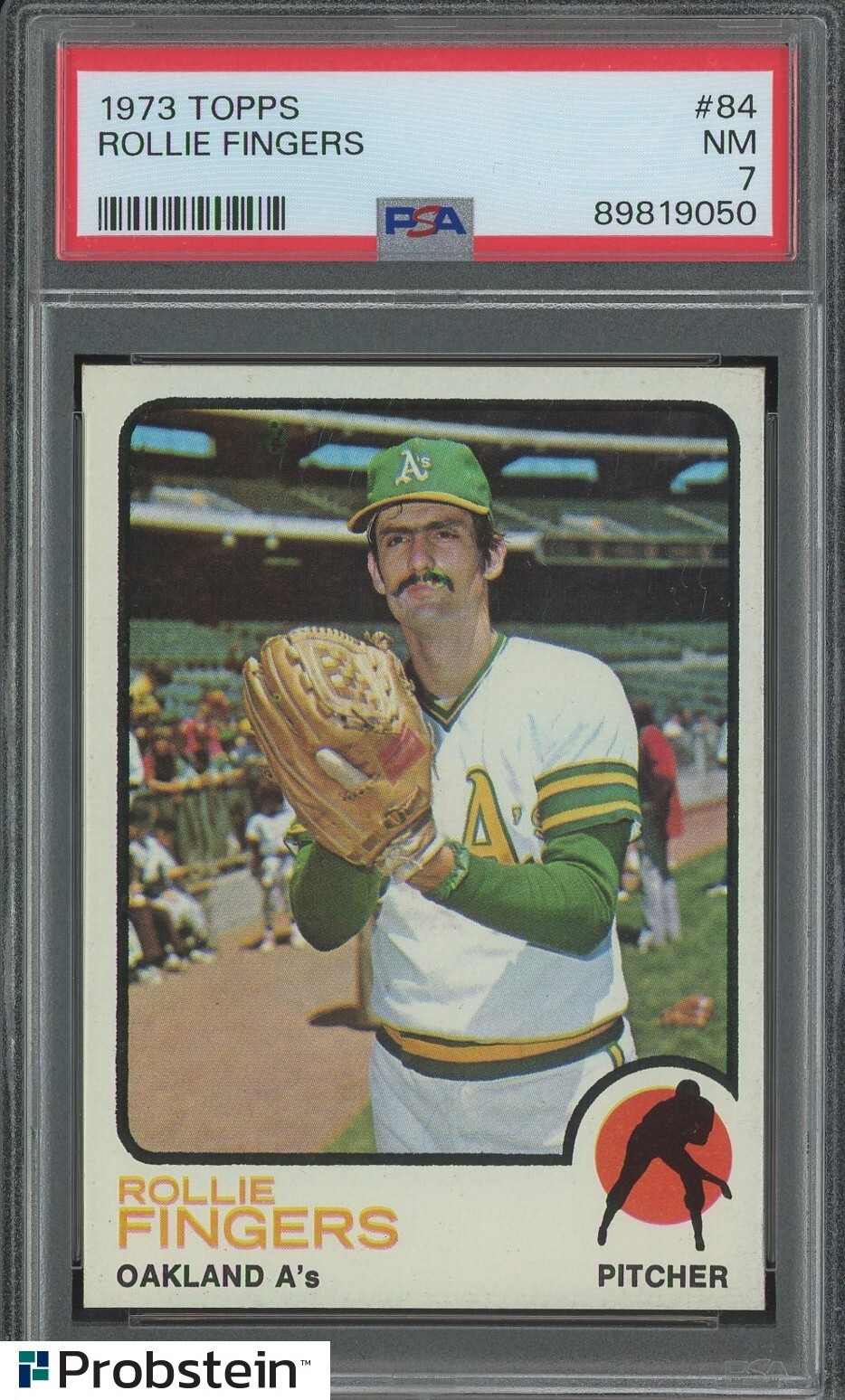 1973 Topps #84 Rollie Fingers Oakland A's HOF PSA 7 NM