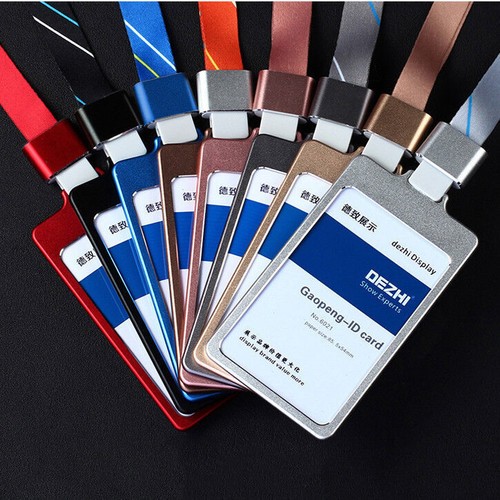 Luxury Aluminum Alloy Business Work Office Card ID Badge Lanyard Holder - Picture 6 of 21