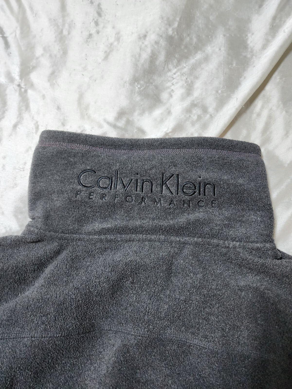 Women's Calvin Klein Performance Gray Pink Detail Full Zip Fleece