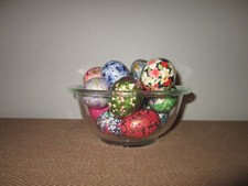 Lot of 17 Multicolor Floral Decoupage Paper Mache Easter Eggs