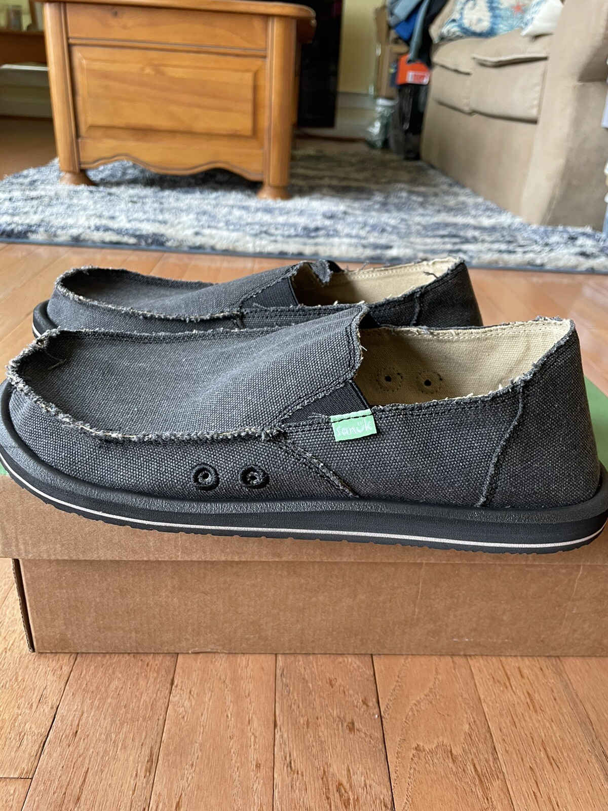Sanuk Men's Size 8 M Vagabond Charcoal Gray Shoe Sidewalker Surfers SMF1001  NEW | eBay