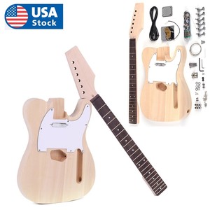 Inacabado hágalo usted mismo Guitarra eléctrica de 6 Cuerdas Luthier  Builder Kit Cuello de arce sólido de madera | eBay