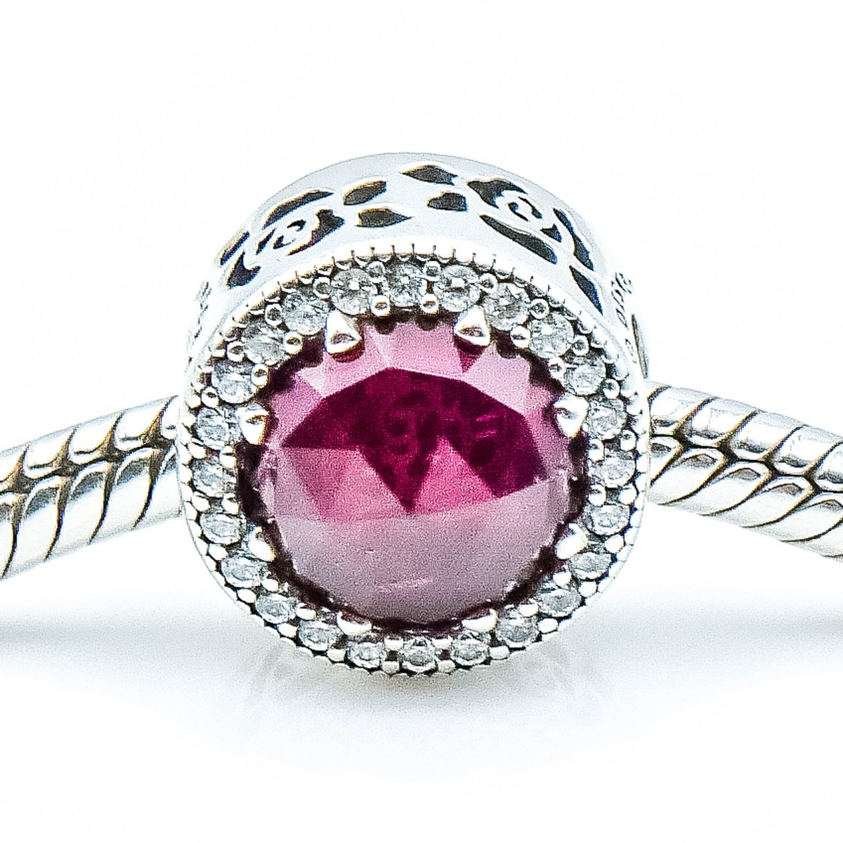 PANDORA RARE Disney Belle Radiant Rose Sterling Silver Charm With