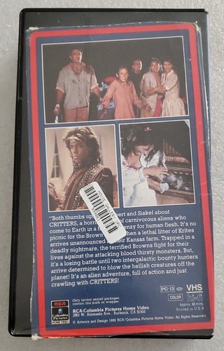 Critters VHS 1986 - Red Label New Line Vintage Horror Movie - Picture 3 of 7