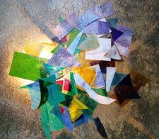 STAINED/ART GLASS SCRAP - GREAT SELECTION SHIPS FAST 5 LBS