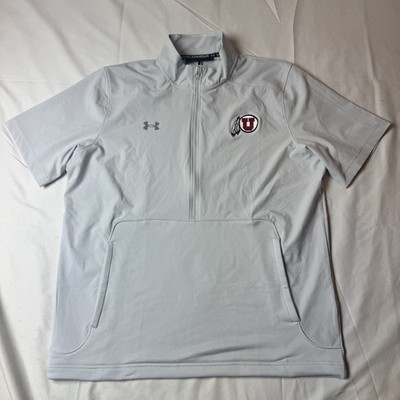 Under Armour Utah Utes S/S Zip Pullover Softshell Top Gray Men's Large NICE