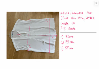 Intrend Max Mara Bluse leichte Seidenbluse ohne Arm creme campagner Gr. 40 NEU