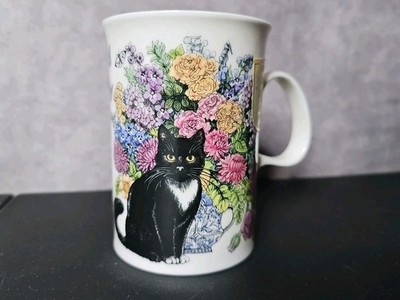Dunoon Bone China Mug Cats Flowers Mug Made In England Sue Sallard