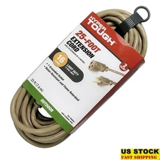 25FT 16AWG 3 Prong Outdoor Extension Cord 125V 13A Power Tool Cable ETL Listed