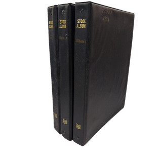 Stanley Gibbons Stock Albums Set of 3 Black Stamp Collection Binders