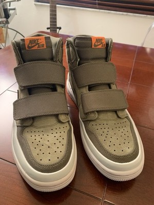 NIKE AIR JORDAN 1 RE HI Double Strap Olive Canvas     AQ7924 305  9 1/2   