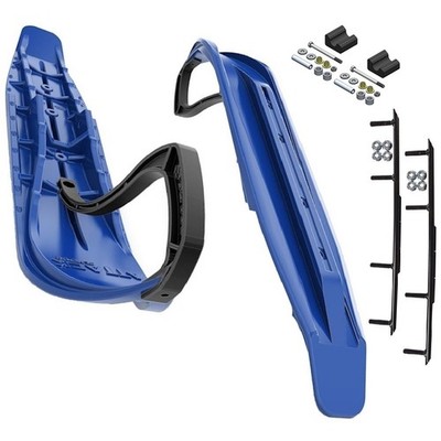 Slydog Attack 7'' Voo Doo Blue Skis w/8'' Round Bar Complete Kit Yamaha Phazer/FX