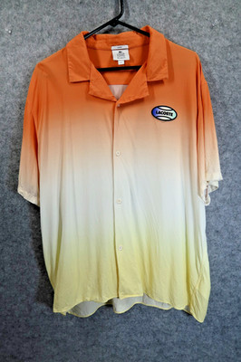 Lacoste Live Shirt Size XL Button Front Patch Colorful Short Sleeve Beach Casual