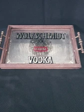 Wolfschmidt Vodka vintage Bar Mirrored Tray/Sign