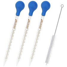 3Pcs Glass Pipettes Dropper, 10Ml Graduated Liquid Dropper with Rubber Bulb and