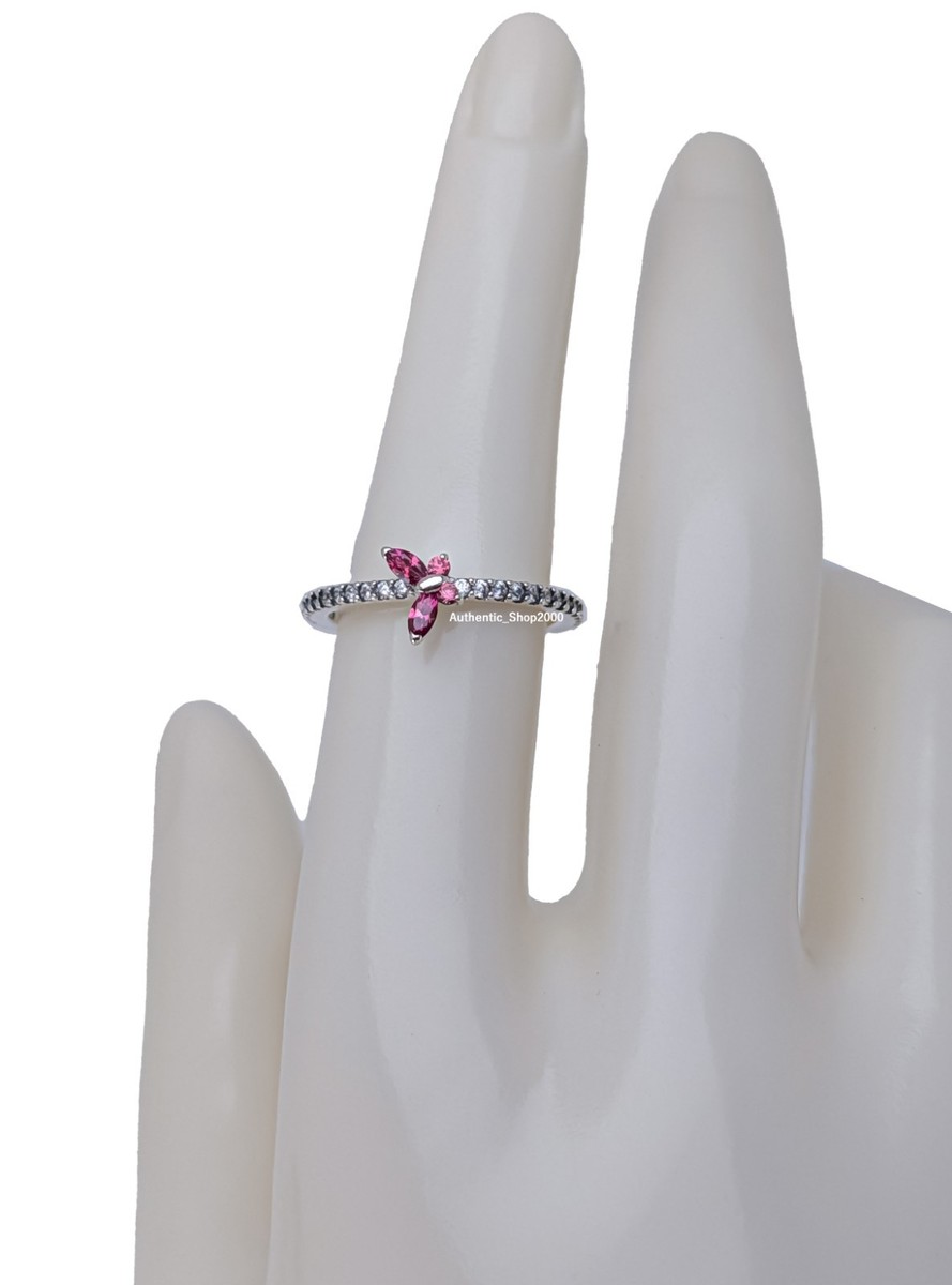 New 100% Authentic PANDORA 925 Ale Sparkling Pave Pink Butterfly