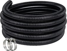 1-1/4 Pond Hose 10ft Corrugated Flexible PVC Tubing w Clamps