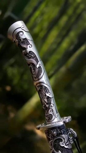 Espada espada Qing china de batalla 1095 hoja de acero al carbono dragón afilado Dao - Vídeo 1 de 1