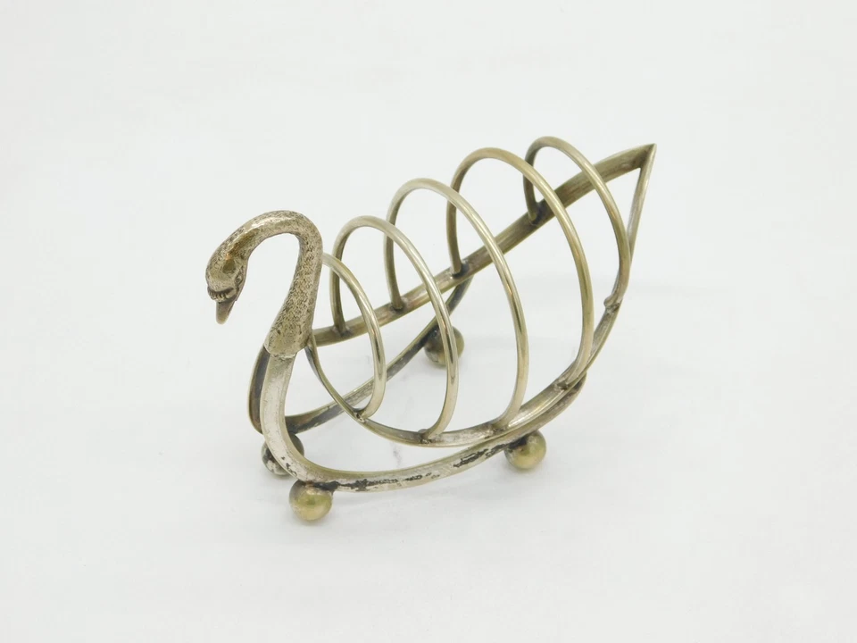 20th Century Silver Plated Novelty Swan Form Toast Rack Antique c1920 Deco - Image 2 of 4