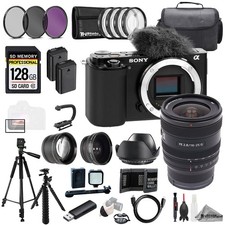 Sony ZV-E10 Black Body  Sony FE 16-25mm f/2.8 G Lens 128GB 9PC Filtr MEGA Kit