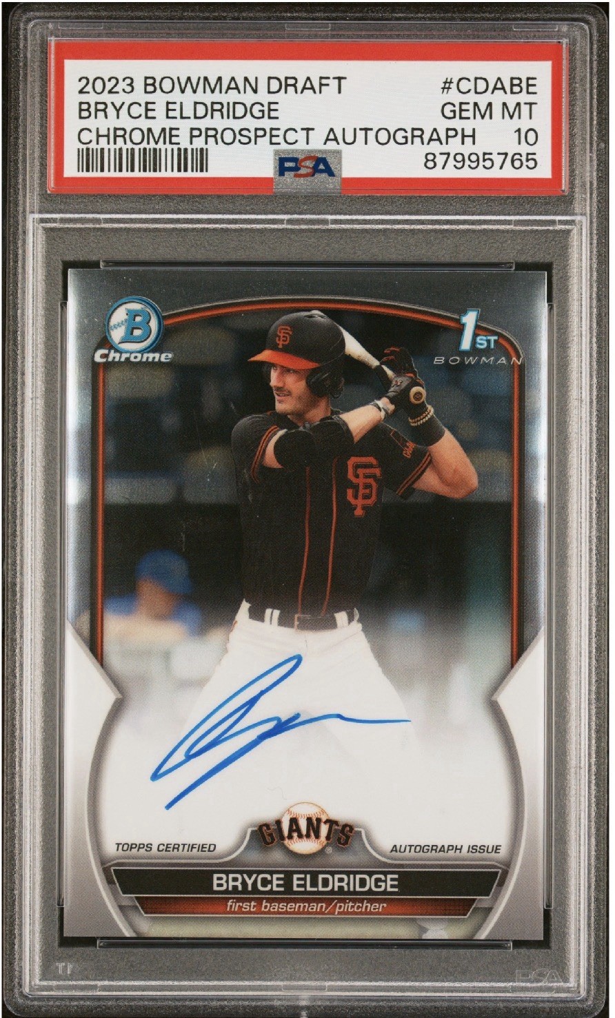 2023 Bowman Draft BRYCE ELDRIDGE Chrome Auto 1st PSA 10 Auto 10 CDA-BE SF Giants