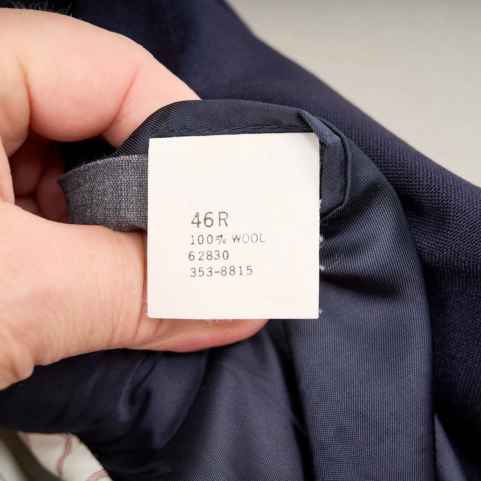 Lands' End Blazer мужской 46R темно-синий шерсти золотой якорь кнопка спортивное пальто США - Изображение 4 из 4