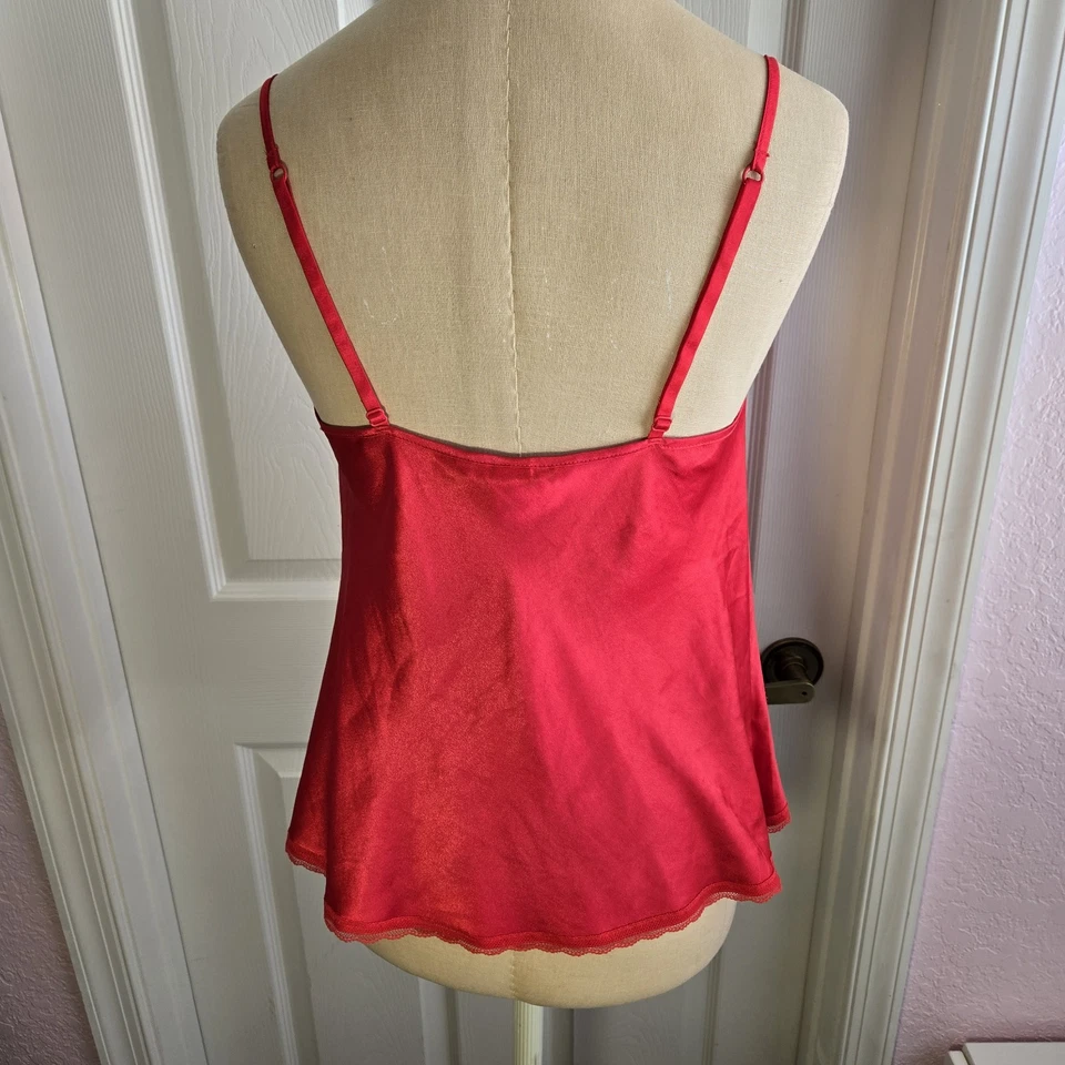 Top camisola Victoria’s Secret rojo satinado y encaje para mujer talla pequeña lencería Foto 3 de 4