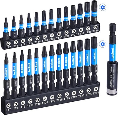 toolant Impact Torx Bit Set 27pcs (TT7-TT40), S2 Steel Security Torx Bit Set, Ta