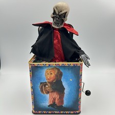 Skeleton Jack-in-the-Box Pop Up Halloween Evil Creepy Talking Works SEE VIDEO