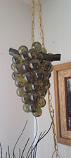MCM Large Green Lucite Grapes Statement Swag Lamp Light WORKS