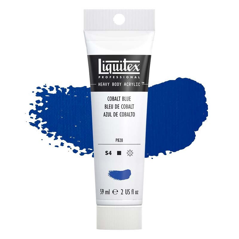 Tube Liquitex Heavy Body bleu cobalt aux pigments d'une pureté rare