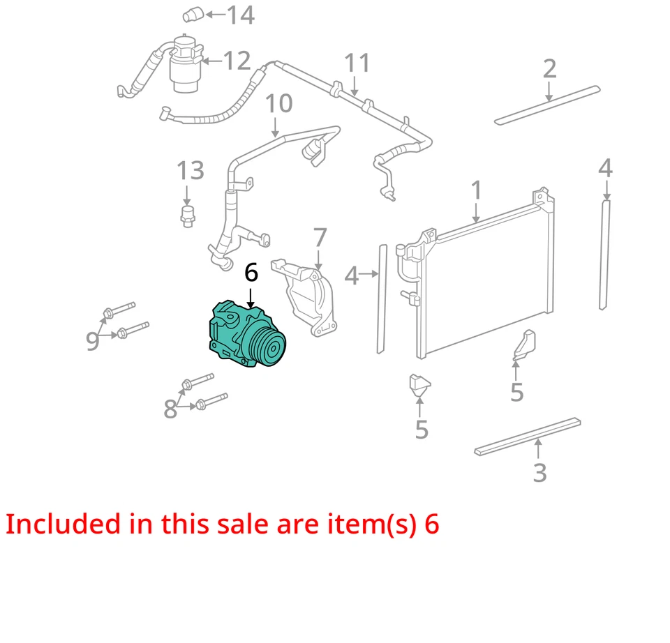 Compresor de aire acondicionado Saab 9-7x 2008 fabricante de equipos originales 115 k millas (LKQ~426628578) Foto 4 de 4
