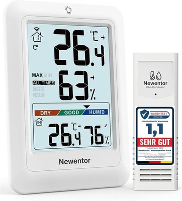 Thermometer Innen Außen MAX MIN 24/48 Std Temperaturanzeige Wetterstation