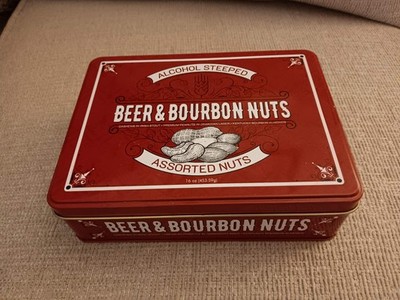 Beer & Bourbon Nuts Empty Tin For Bar Liquor Display