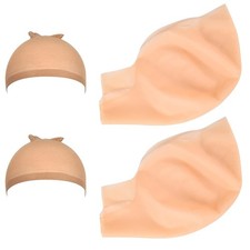2 PCS Makeup Latex Bald Caps and 2 PCS Nylon Wig Caps Costume Accessories for...