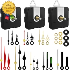 3PCS Clock Mechanism Kit, Quartz Clock Movement Replacement with 8 Pairs of Shor