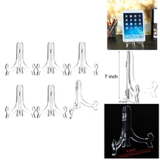 Durable Clear Acrylic Easel Stands - 7 Inch Multi-Use Display Holder Set of 6