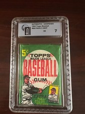 1962 Topps Baseball Unopened 5 Cent Wax Pack - GAI 7 - BEFORE PSA GRADED PACKS