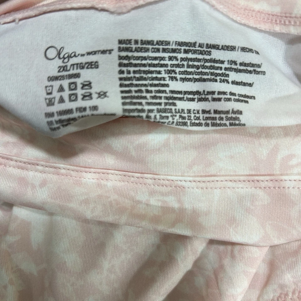 Paquete de 3 bragas calzoncillos de microfibra Olga By Warners para mujer 2X/20 florales tostados negros Foto 4 de 4