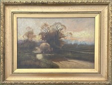 European School XIX-XX - Oil On Canvas - “The Hay Wagon” - Framed