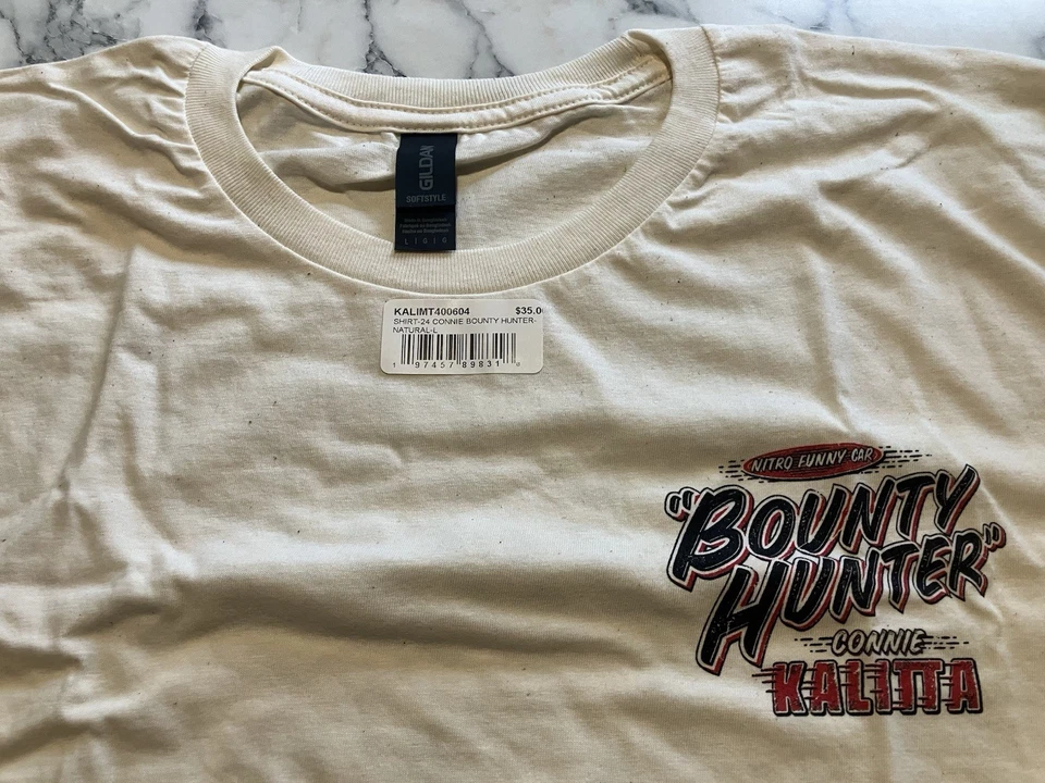 CAMISETA "BOUNTY HUNTER" OFICIAL DE CONNIE KALITTLA DE LA NHRA DRAG RACING TALLA GRANDE Foto 3 de 4