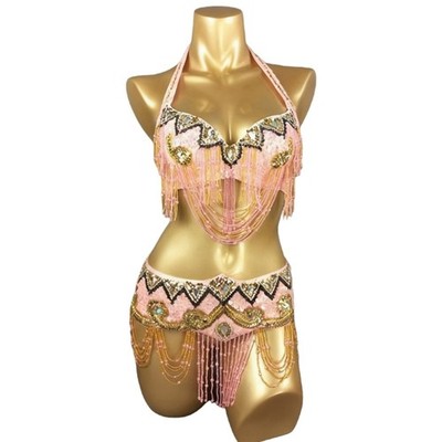Belly Dancing Outfits 2Pcs Belly Dance Costumes Tribal Belly Dance Bra and Belt