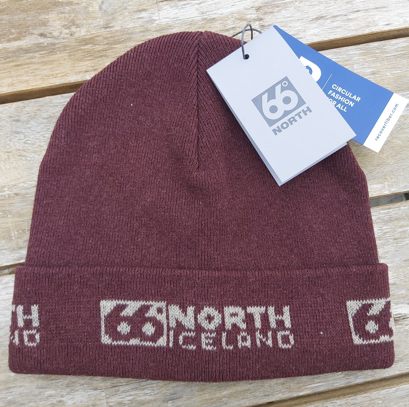 Genuine 66NORTH ICELAND Eldfell 35% Wool Cuff BEANIE Hat UNISEX Tags 66 North