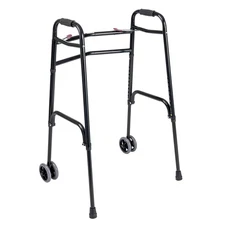 Dynarex Bariatric Heavy Duty Steel Walker 700 lb Folding Walker with Wheels